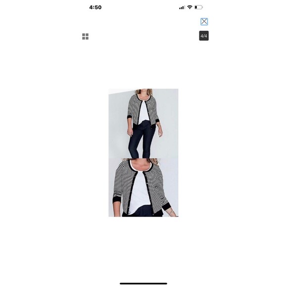 Lane Bryant Black and Rose Gold Metallic Button-Front Cardigan Sweater. - Picture 5 of 5